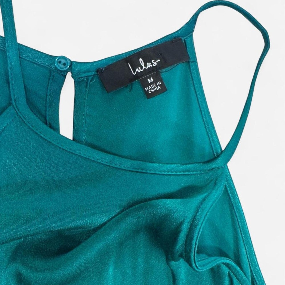 Lulus Halter Midi Dress Side Ruching Peek Skin Cutout - Picture 4 of 4